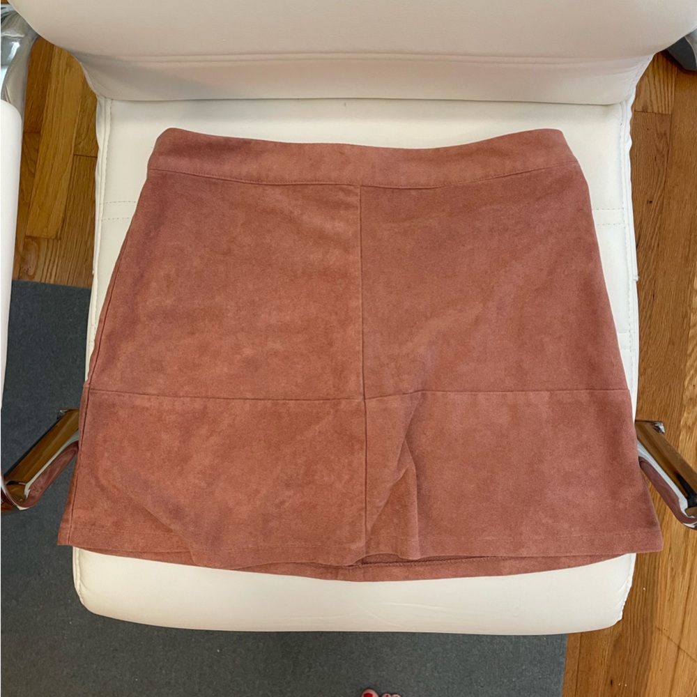 Lulus Suede Skirt in Rust